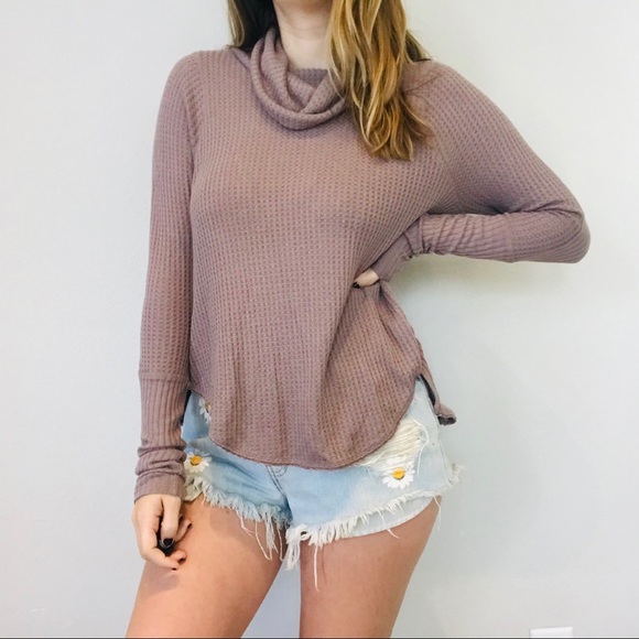 Free People tank waffle knit cows neck thermal - Picture 2 of 7